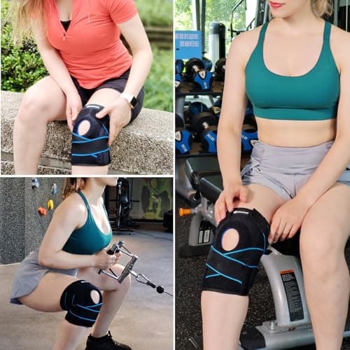 DOUFURT Knee Brace for Women & Men Meniscus Tear, Plus Size Knee Braces for Knee Pain Relief, Arthritis, Compression Knee Support Side Stabilizers