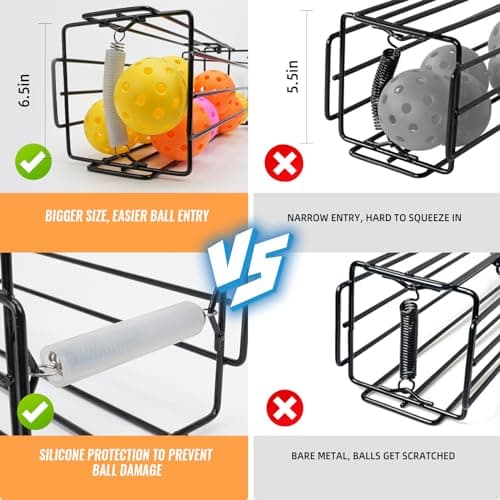 Pickleball Ball Holder Set - Large Capacity Pickleball Hopper with 20 Balls, Must-Have Pickleball Accessories for Pickleball Training, Pickleball Caddy for Pickleball Practice Equipment