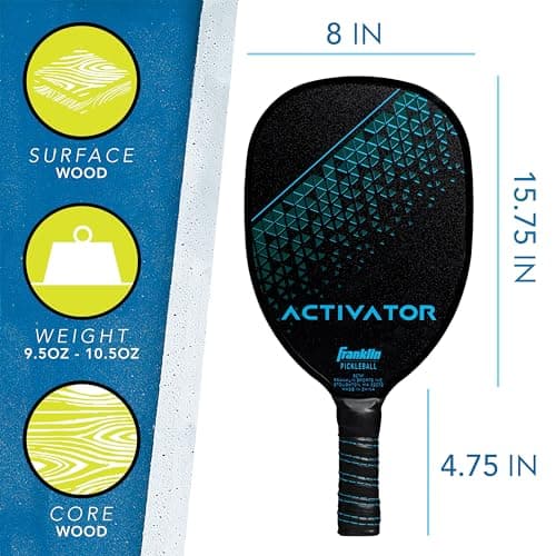 Franklin Sports Pickleball Paddle and Ball Set - Wooden Pickleball Rackets + Pickleballs - Activator - USA Pickleball (USAPA) Approved