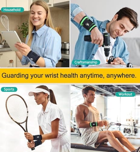 HiRui Wrist Brace/Wraps Wrist Compression Strap and Support for Work Fitness Weightlifting Sprains Tendonitis, Carpal Tunnel Arthritis, Pain Relief, Adjustable Wristbands 2 PACK (Black, M)