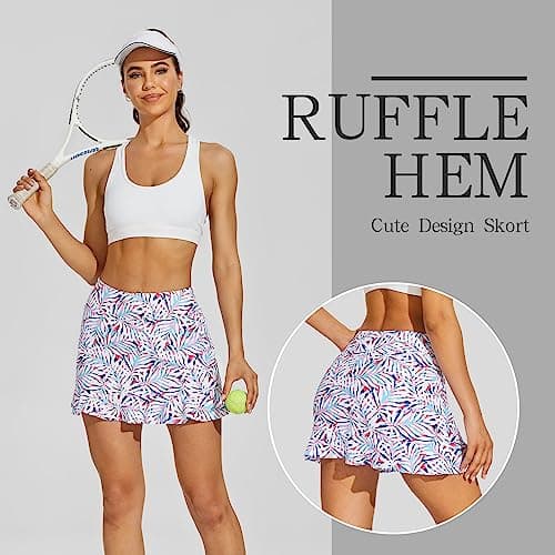 M MOTEEPI Tennis Skirt with Shorts Golf Skorts for Women Dressy Pickleball Skort Golf Outfits Clothes Athletic Skirts