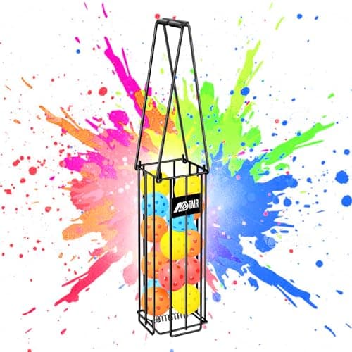 Portable Pickleball & Tennis Ball Hopper Basket Picker Upper,Tennis Hopper Basket with Handle for Easy Pickup,Tennis Ball Basket Pickup Hopper for Picking and Storage Training Tool for Ball
