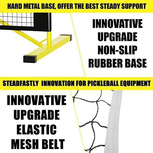 4.0 Slim Version 2in1 Portable Pickleball Nets Outdoor Game, 22ft 11ft Pickleball Net-USAPA Regulation Size-Half Court Pickle Ball Net System with Carrying Bag for Driveway