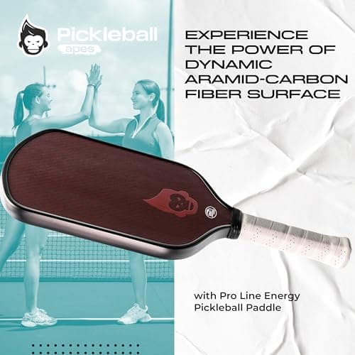 Professional Pickleball Paddles - Pro Line Energy USAPA Approved Pickleball Racket with Elongated Grip for Double-Handed Backhand - Dynamic Aramid-Carbon Fiber Surface Paddle by Pickleball Apes
