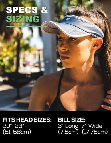 SAAKA Sport Visor for Women. Soft, Stretchy, Lightweight & Adjustable. Running, Tennis, Golf & Sports.