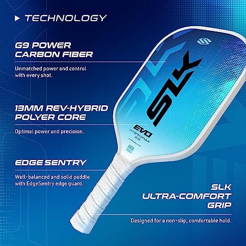 Selkirk Sport SLK Evo Pickleball Paddle | Evo Power | Evo Control | Evo Hybrid | Fiberglass Pickleball Racket | Carbon Fiber Pickleball Paddle with SpinFlex Surface