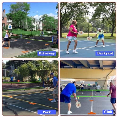 22FT Regulation Size Pickleball Net for Driveway, Outdoor Balls and Portable Carry Bag, Weather Resistance Strong Steel Frame