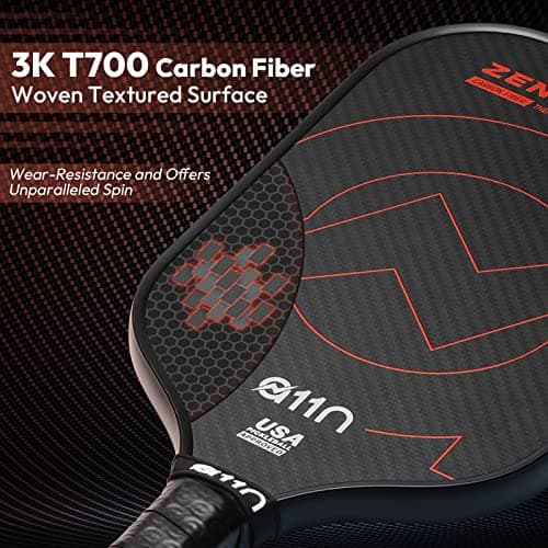 A11N Zenith Pickleball Paddle 16mm | T-700 Carbon Fiber with Foam Injected Walls | Enlarged Sweet Spot | Elongated or Wide Body Shape
