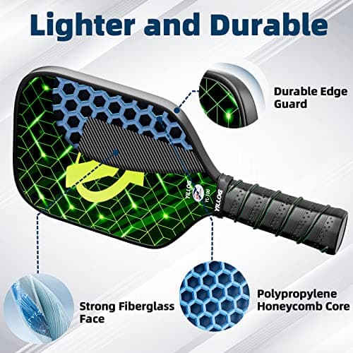 Pickleball Paddles, USAPA Approved Pickleball Paddle Set of 4, Fiberglass Surface Pickleball Set, 4 Pickleball Balls, 4 Cooling Towels, Pickleball Bag, Pickle Ball Paddle for Men Women