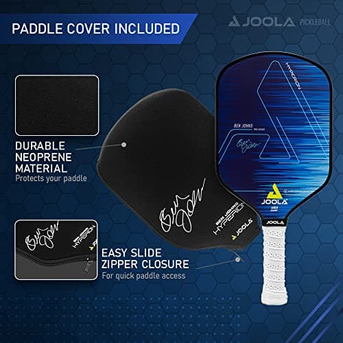 JOOLA Ben Johns Hyperion Pickleball Paddle - Select Raw Carbon Surface or Carbon Abrasion Surface for Increased Power and Spin - Elongated Grip Handle - Carbon Fiber Pickleball Paddle - USAP Approved