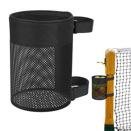 Cosmos Pickleball Ball Holder Adjustable Hanging Bag for PickleBall Nets, Foldable Storage Basket Mesh Net Pouch for Holding 6 Balls