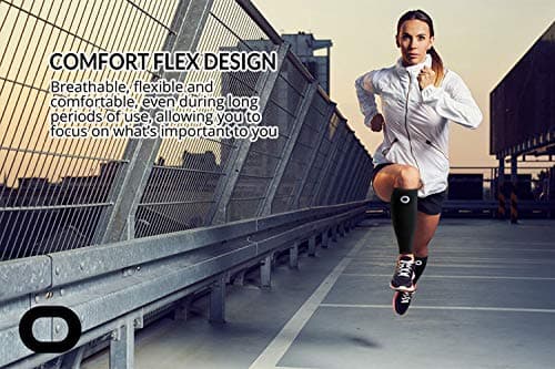 Crucial Compression Calf Sleeves for Men & Women (Pair) - Instant Shin Splint Support, Leg Cramps, Calf Pain Relief, Running, Circulation and Recovery Socks - Premium Compression Sleeve for Calves