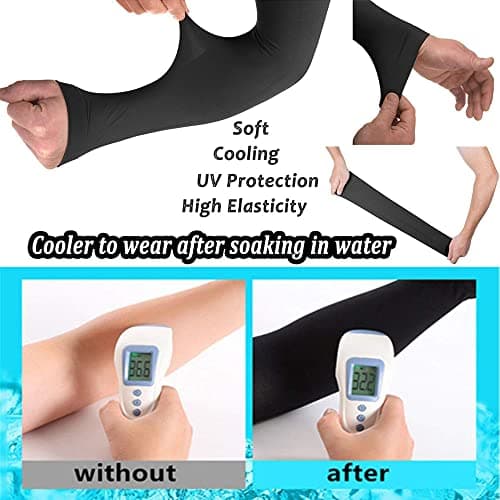 YQXCC 4 Pairs Arm Sleeves for Men Women, UPF 50 Cooling UV Sun Protection Sports Compression Sleeves