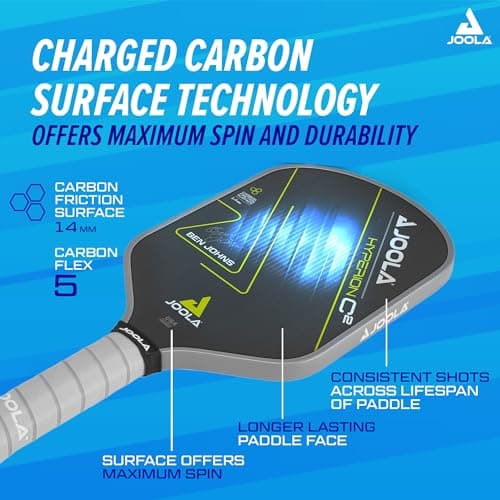 JOOLA Professional Pickleball Paddles – Charged Surface Technology for Power & Feel – Select Perseus or Hyperion Shape – Fully Encased Carbon Fiber – USAP Approved – Well Balanced w/Pop & Control