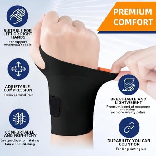 Wrist Brace,Carpal Tunnel Wrist Brace Wrist Wraps Wrist Support Tendonitis Sprains（M-Black）