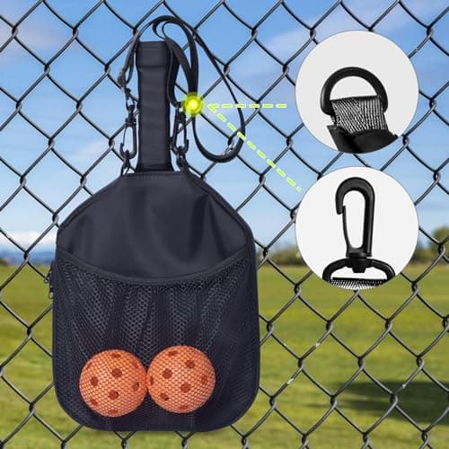 Pickleball Paddle Cover and Storage Bag With Pockets - Water Resistant Racket Sleeve for Standard & Extended Paddles