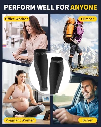 CAMBIVO 3 Pairs Calf Compression Sleeve for Women Men, Leg Support for Shin Splints