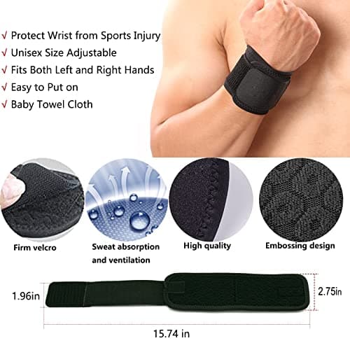 Wrist Brace, 2 PACK Wrist Wraps for Carpal Tunnel for women and men. Wrist Straps for Weightlifting, Working Out and Pain Relief. Flexible, Highly Elastic, Adjustable, Comfortable and Multi-Functional