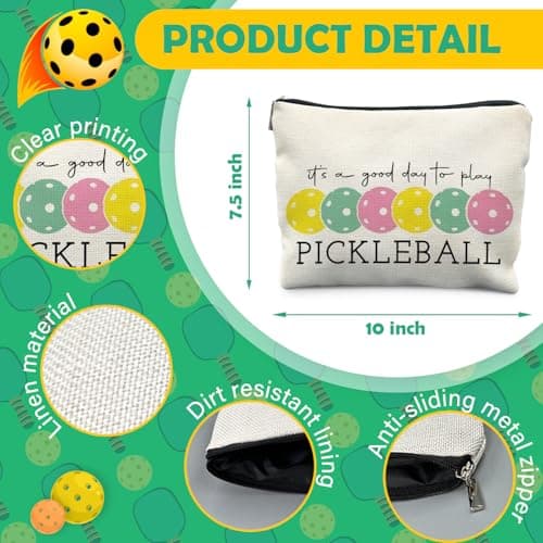 Pickleball Gifts for Women, Pickleball Makeup Bag Cosmetic Pouch, Pickleball Accessories Women