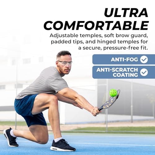 Tourna Specs Eye Guards for Enhanced Visibility and Protection in Tennis, Pickleball, and Golf