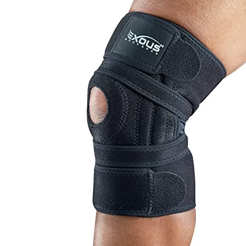 Knee Brace Meniscus Tear Support For Arthritis Acl, Mcl Pain Patented 4-way Adjustable Wraparound Strap Dual Side Stabilizer For Patella Stability Size [medium]