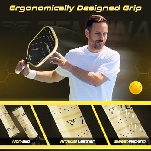 TENVINA Pickleball Paddles, Thermoforming 4-Layer T700SC Friction Carbon Fiber Pickleball Paddle, Professional Pickleball Paddle USAPA Approved with Strong Power and Spin for Athletes