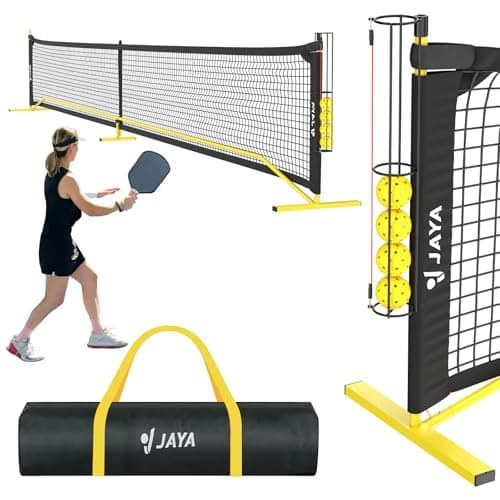 JAYA Ultra Stable Pickleball Net with Ball Holder and Balls, Weight Upgrade, IPF Standard 22 feet, Easy Setup