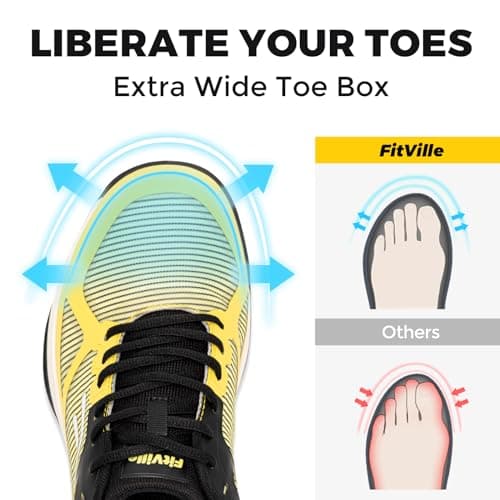 FitVille Extra Wide Pickleball Shoes for Men, All Court Tennis Sneakers Shoes with Arch Support