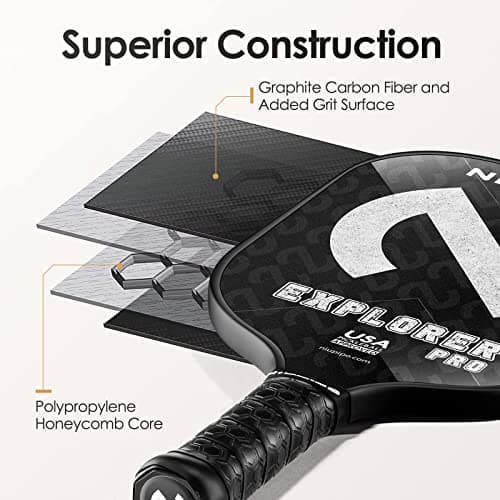 niupipo Pickleball Paddles Set of 2/4/1, USAPA Approved Graphite Carbon Fiber Pickleball Rackets, Polypropylene Honeycomb Core, Cushion 4.72In Grip, Bag/Cover, Pickle Ball Paddle Set for Men Women