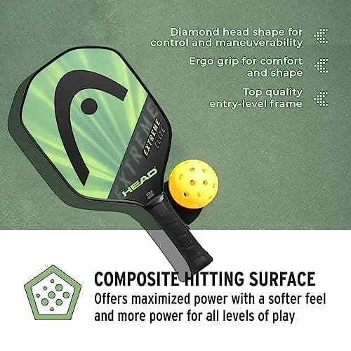 Head Extreme Elite Fiberglass Paddle with Honeycomb Polymer Core & Comfort Grip