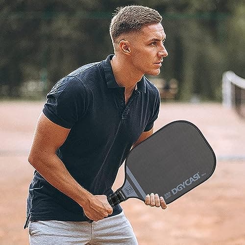 YC DGYCASI 16mm Pickleball Paddles Professional, 2025 USAPA Approved T700 Carbon Fiber Surface Pickle Paddle(CFS), Polypropylene Lightweight Honeycomb Core, Cushion Comfort Grip, with Cover Case Black