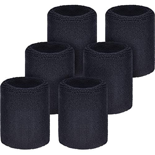 Willbond 6 Pcs Wrist Sweatbands Sports Wristbands for Competitions Absorbent Sweatbands for Basketball Tennis Football Running Working