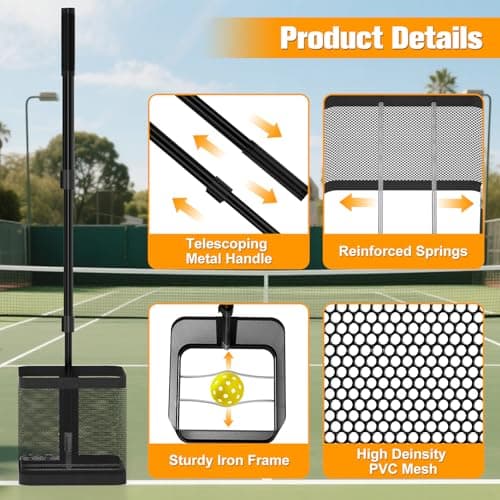 Pickleball Picker Upper Holds 14 Balls, Pickleball Ball Picker Hopper Tube, Pickleball Pickup Tube - Lightweight Pickleball Retriever Collector with Shoulder Strap