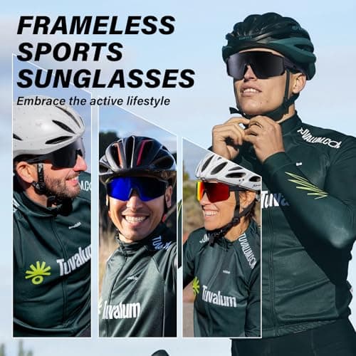 KUGUAOK Sports Polarized Sunglasses for Men Baseball Cycling Running UV Protection Sun Glasses Lightweight Big Frame Goggles