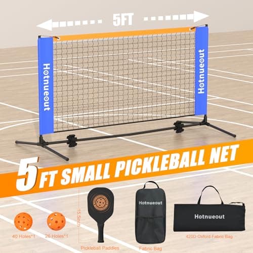 Small Mini Pickleball Net 5FT Portable Game Pickleball Practice Net for Driveway, Outdoor Indoor Pickle Ball Equipment Dink Training Aid