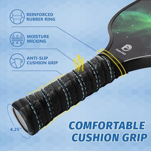 DULCE DOM Pickleball Paddles Set of 2/4 - USAPA Approved, Fiberglass Surface Pickleball Racket with 4 Indoor Outdoor Pickleball Balls and Pickleball Bag, Ideal Training Equipment Gift for Men & Women