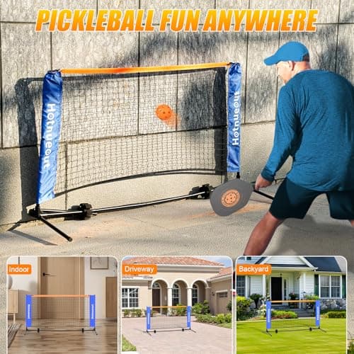Small Mini Pickleball Net 5FT Portable Game Pickleball Practice Net for Driveway, Outdoor Indoor Pickle Ball Equipment Dink Training Aid