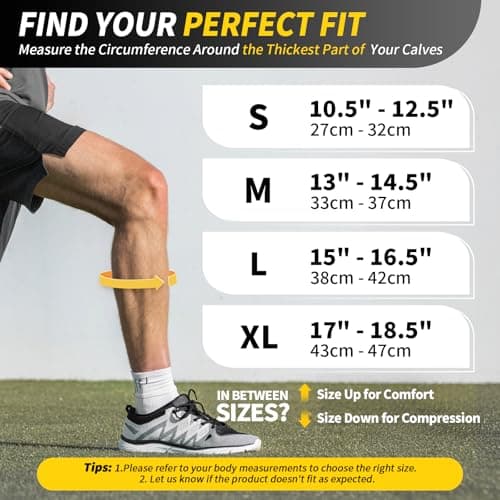 CAMBIVO Gradient Calf Compression Sleeves, 20-30 mmHg Medical Footless Compression Socks for Shin Splints, Leg Fatigue, Travel, Running, Standing & Daily Wear – Stylish Leg Support for Men & Women