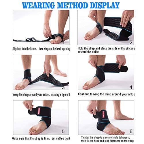 Ankle Support,Adjustable Ankle Brace Breathable Nylon Material Super Elastic and Comfortable,1 Size Fits all, Suitable for Sports (blue 1)