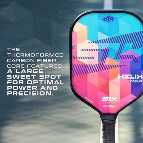 SLK Helix Pro Pickleball Paddle | Carbon Fiber & Fiberglass Hybrid Face | Thermoformed Carbon Fiber Core | Unmatched Control