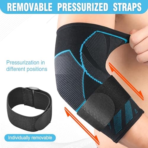 Arm Supports Sleeve,Elbow Compression Sleeve(1 Pair)，Tennis Elbow Braces for Tendonitis and Tennis Elbow，Arm Supports golfer，tennis elbow relief for women & men,elbow sleeve for weightlifting