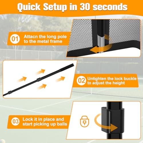 Pickleball Picker Upper Holds 14 Balls, Pickleball Ball Picker Hopper Tube, Pickleball Pickup Tube - Lightweight Pickleball Retriever Collector with Shoulder Strap