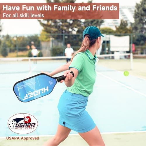 Pickleball Paddle USAPA Approved, Lightweight Carbon Fiber Face and Polypropylene Honeycomb Core Pickleball Racket with Cover, Elongated Handle and Cushion Comfort Grip Pickle Ball Paddle