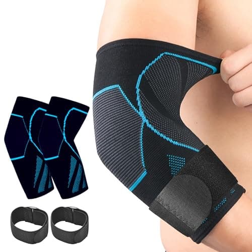 Arm Supports Sleeve,Elbow Compression Sleeve(1 Pair)，Tennis Elbow Braces for Tendonitis and Tennis Elbow，Arm Supports golfer，tennis elbow relief for women & men,elbow sleeve for weightlifting