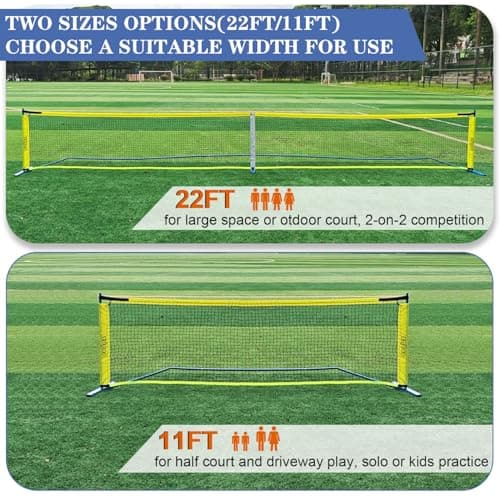 Zdgao Portable Pickleball Net for Driveway, 22 FT Regulation Size & 11 FT Half Court Size Pickle Ball Net with Pickleballs and Carry Bag, 2 in 1 Pickle Ball Net Set for Backyard
