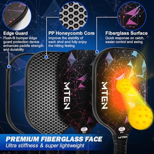 Pickleball Paddles, USAPA Approved Fiberglass Surface Pickleball Set with Pickleball Rackets, Pickleball Paddles Set ​for Men Women