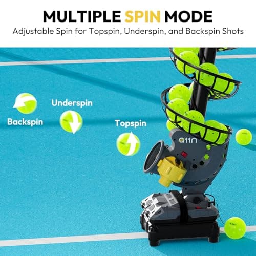 A11N SPORTS Pickleball Automatic Launcher – Adjustable Speed, Spin & Angles for Dinks, Chops, Volleys & Serves – Auto Swing for Forehand & Backhand Training – Indoor/Outdoor Use for All Skill Levels
