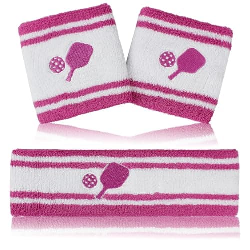 KOFULL Pickleball Accessories, Pickleball Gifts for Women and Men, Cotton Sweat Bands Headband Set for Pickleball, Tennis, Golf, Yoga Sports, Green