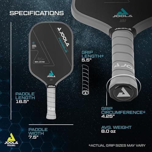 JOOLA Ben Johns Perseus Pickleball Paddle with Charged Surface Technology for Increased Power & Feel - Fully Encased Carbon Fiber w/Larger Sweet Spot - USAPA Approved