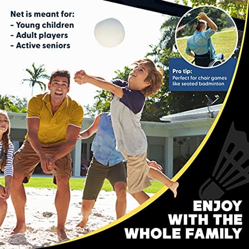 Boulder Portable Badminton Pickleball Net - Foldable/Extendable Poles for Multiple Sports Heights (UP to 5 ft) - Ideal for Tennis, Pickleball, Soccer Tennis - Easy Setup